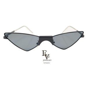 evgothicjewelry Women Men Black Full Rim Cat Eye Sunglasses (0385)